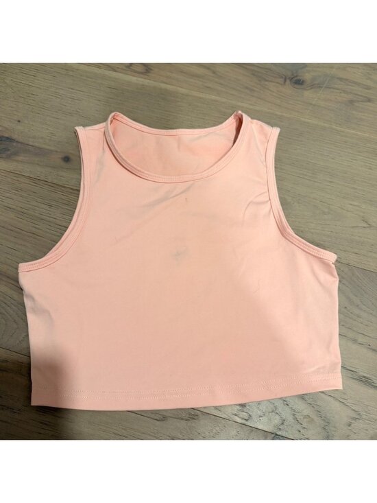 SHEIN Tops - SHEIN Peach Pink Sleeveless Crop Top High Neck Activewear Tank Small US 4